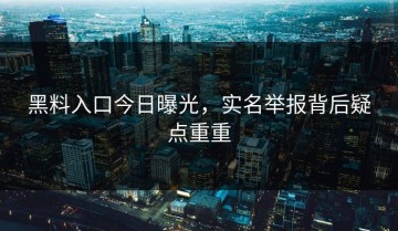 黑料入口今日曝光，实名举报背后疑点重重