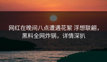 网红在晚间八点遭遇花絮 浮想联翩，黑料全网炸锅，详情深扒