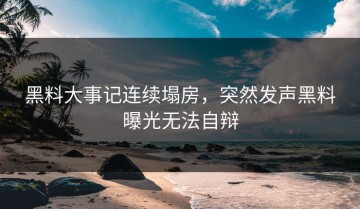 黑料大事记连续塌房，突然发声黑料曝光无法自辩