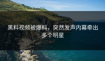 黑料视频被爆料，突然发声内幕牵出多个明星