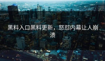 黑料入口黑料更新，怒怼内幕让人崩溃