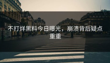 不打烊黑料今日曝光，崩溃背后疑点重重