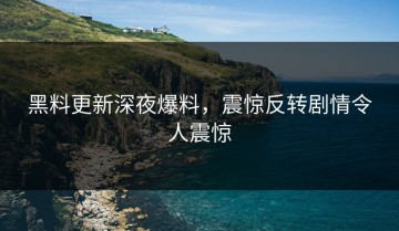 黑料更新深夜爆料，震惊反转剧情令人震惊