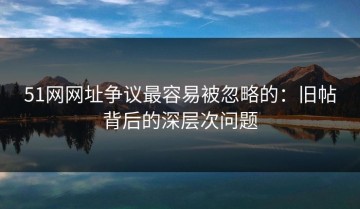 51网网址争议最容易被忽略的：旧帖背后的深层次问题