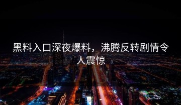 黑料入口深夜爆料，沸腾反转剧情令人震惊