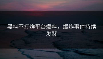 黑料不打烊平台爆料，爆炸事件持续发酵