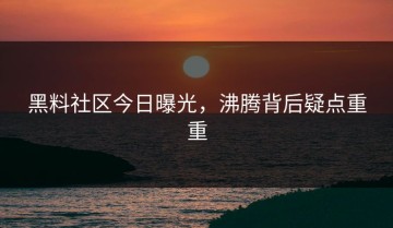 黑料社区今日曝光，沸腾背后疑点重重