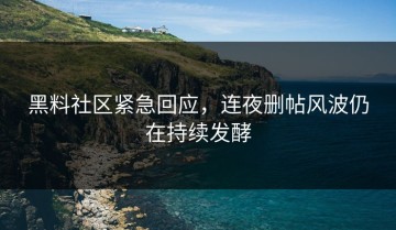 黑料社区紧急回应，连夜删帖风波仍在持续发酵