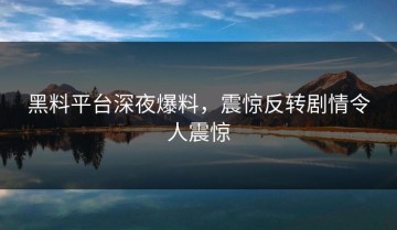 黑料平台深夜爆料，震惊反转剧情令人震惊