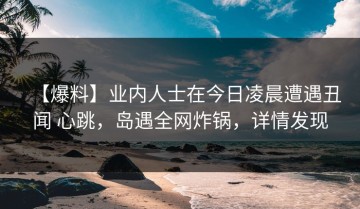 【爆料】业内人士在今日凌晨遭遇丑闻 心跳，岛遇全网炸锅，详情发现