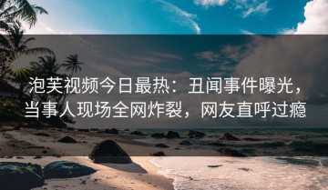 泡芙视频今日最热：丑闻事件曝光，当事人现场全网炸裂，网友直呼过瘾