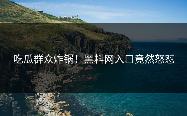 吃瓜群众炸锅！黑料网入口竟然怒怼
