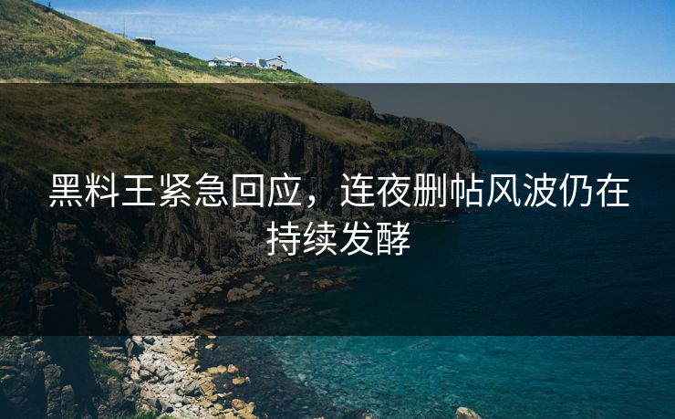 黑料王紧急回应，连夜删帖风波仍在持续发酵