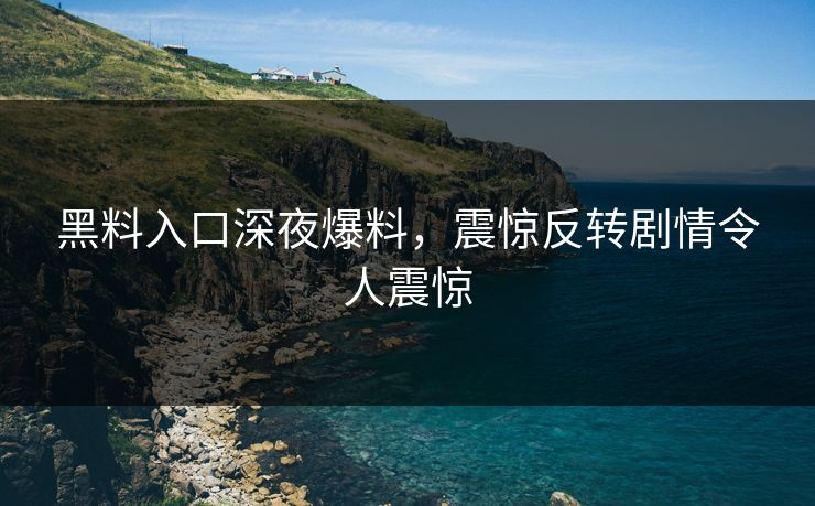 黑料入口深夜爆料，震惊反转剧情令人震惊
